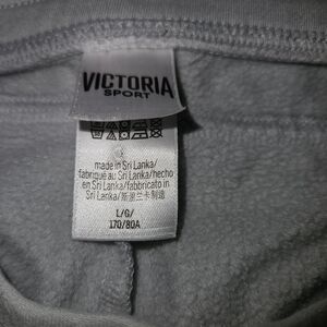 Victoria Sport White Track Joggers with Cozy Fleece Interior